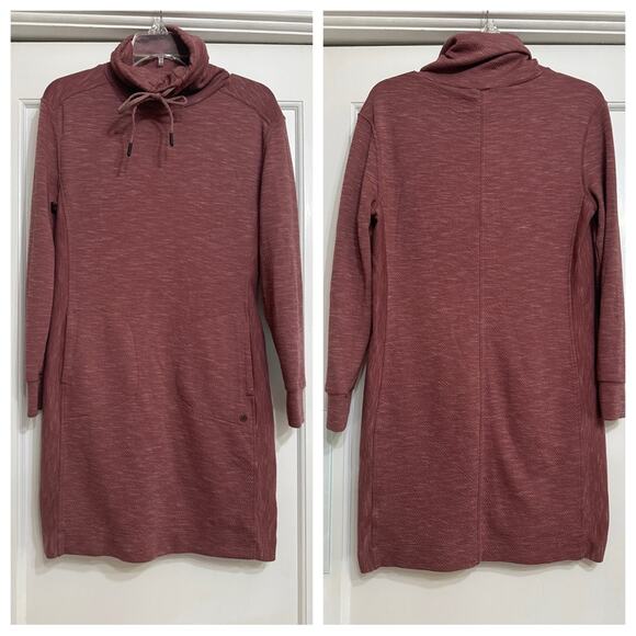 prAna Women's Sunrise Dress, Cowl Neck, Sweater, Recycled, Pink, Small - Picture 2 of 13